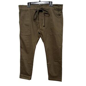 CURRENT ELLIOT Tabloid Pant NWT Paperbag Style Dark Army Green Size S NEW